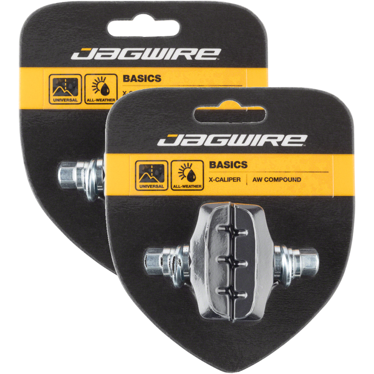 Pack of 2 Pairs, Jagwire Basics X-Age Molded Caliper Brake Pads, 50mm