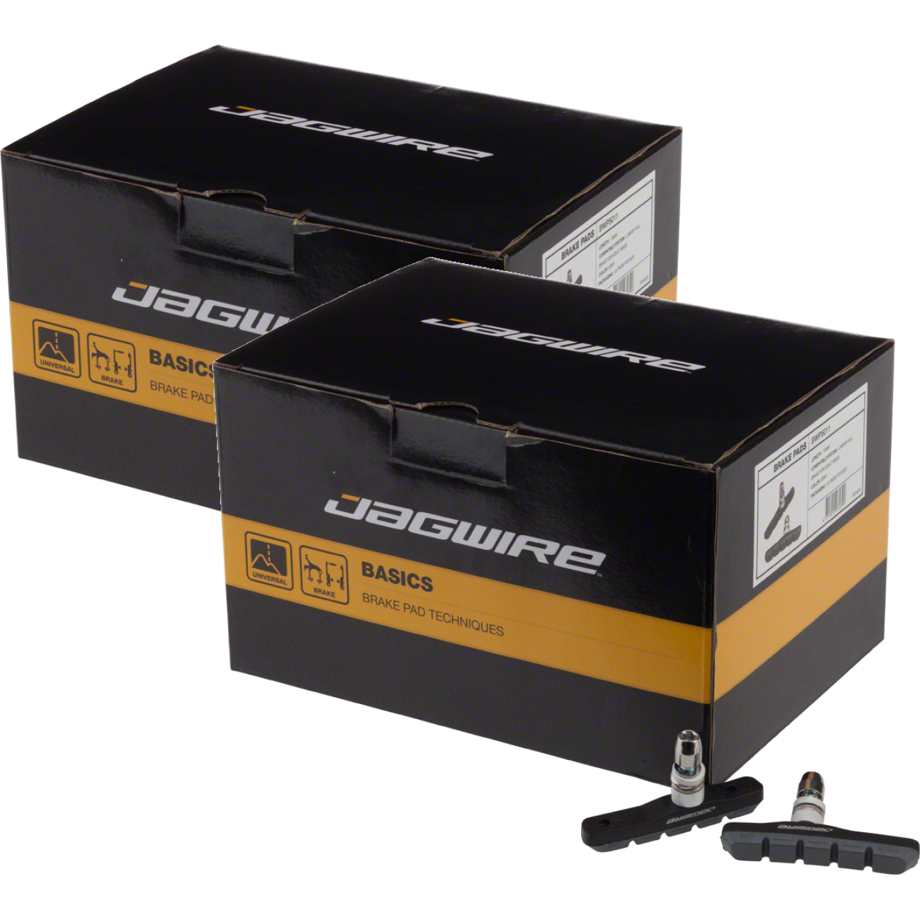 Pack of 2 Pairs of Jagwire Mountain Sport V-Brake Pads Threaded Post, Gray