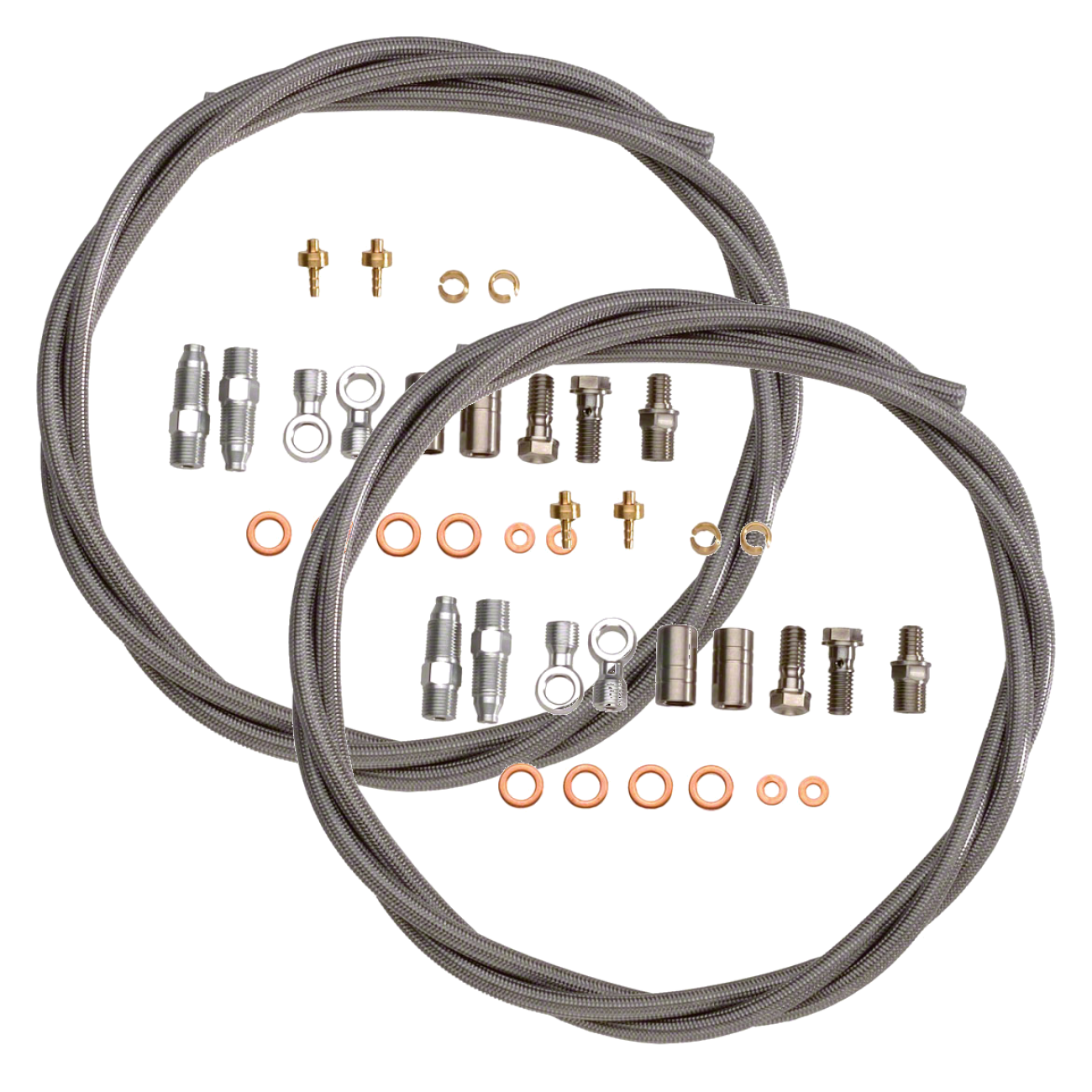 2 Pack Hope Braided Stainless Hose Kit by Goodridge with Fittings Length 1600mm