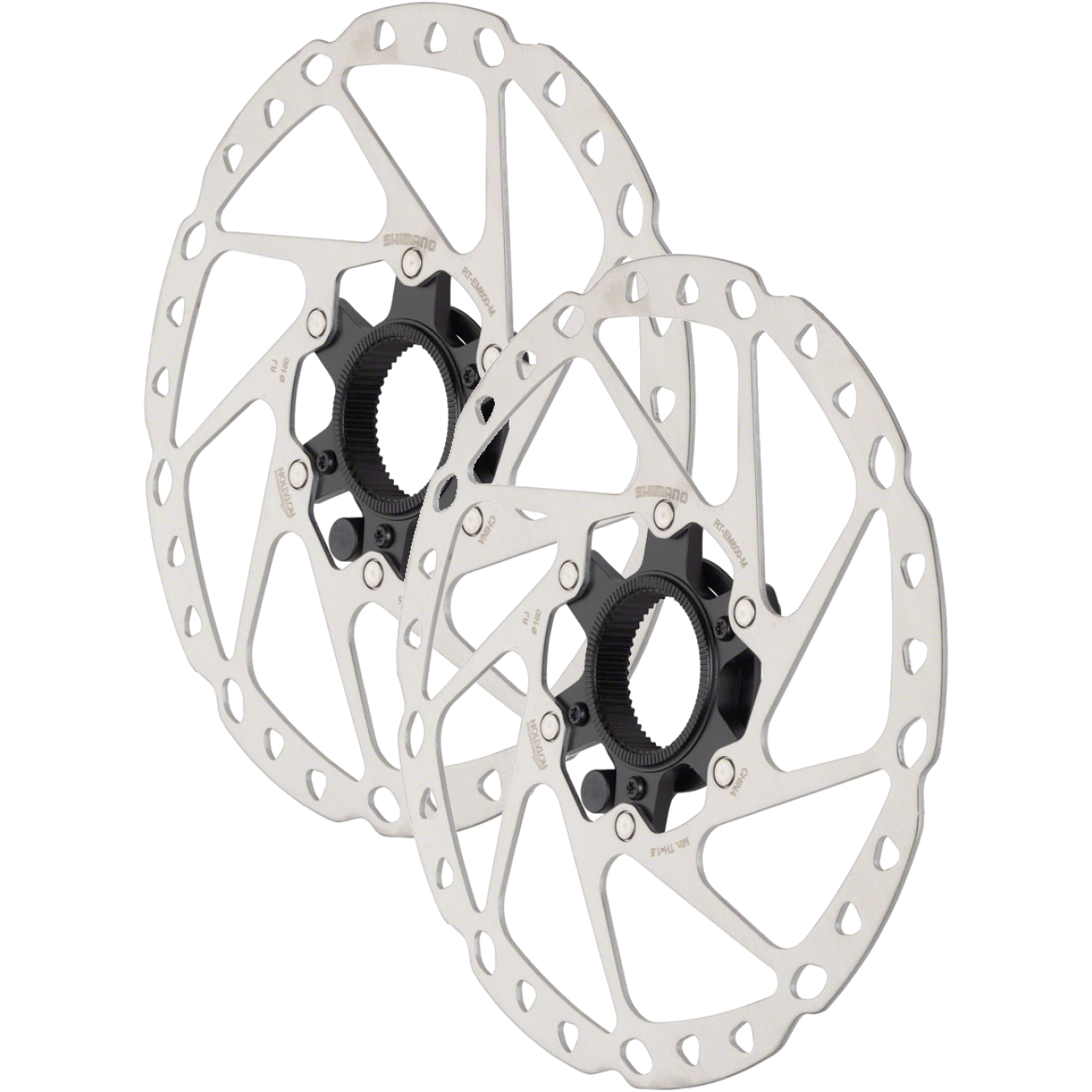 Pack of 2 Shimano STEPS RT-EM600-M Disc Brake Rotor - Silver