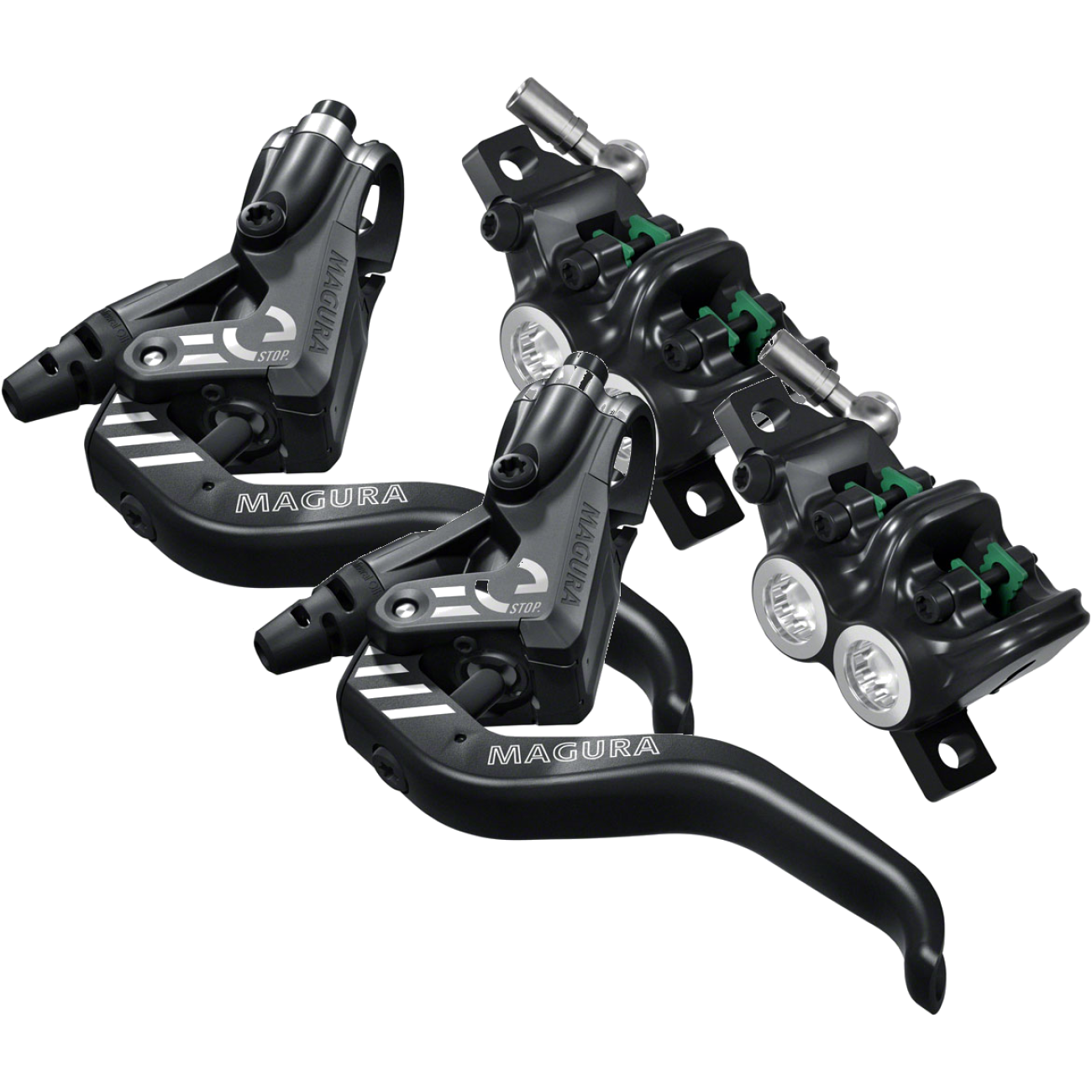 Magura MT5 eSTOP Disc Brakes and Levers - Front & Rear, Post Mount, Pack of 2