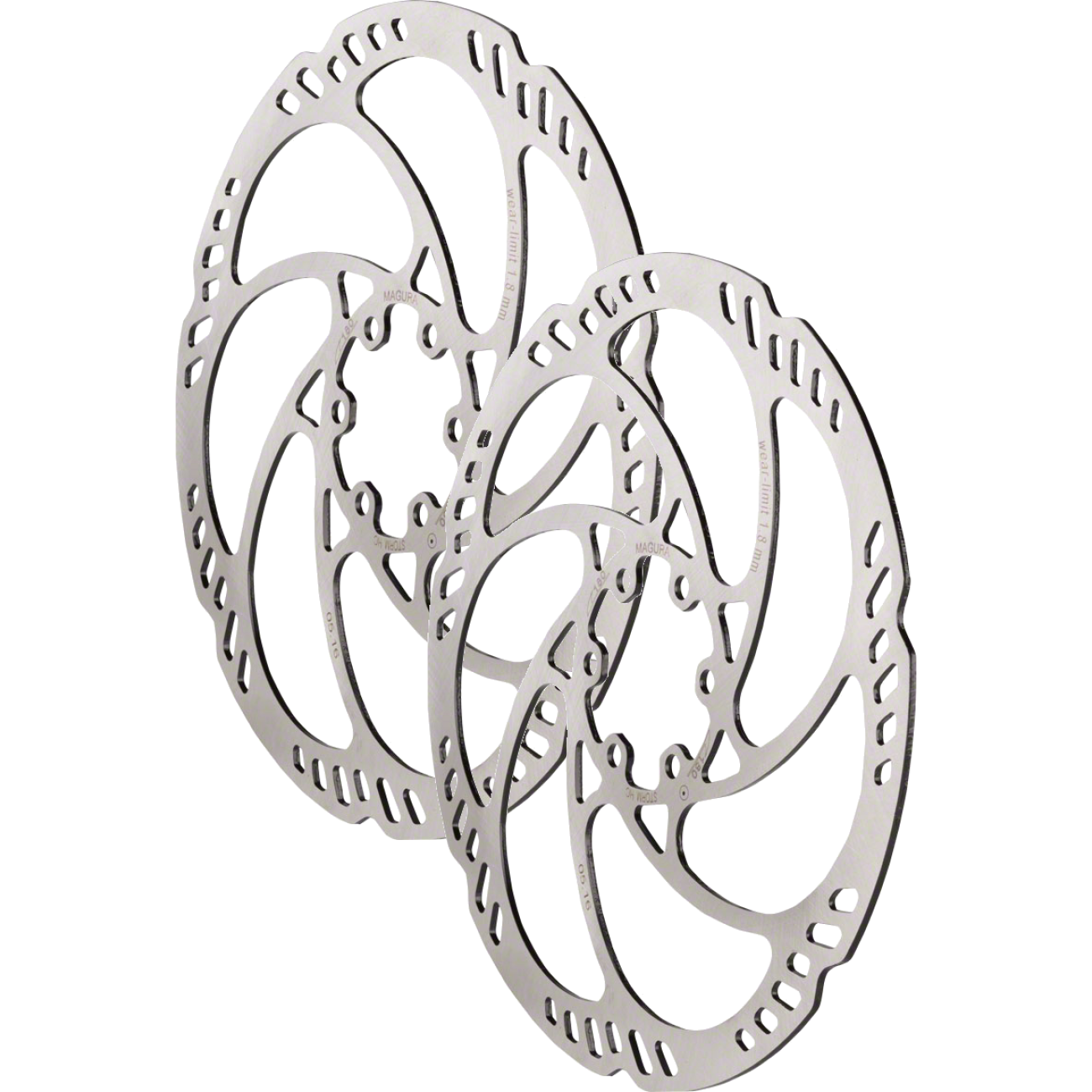 Pack of 2 Magura Storm HC Rotor 180mm 6-Bolt Precisely Machined 2.0mm Thickness