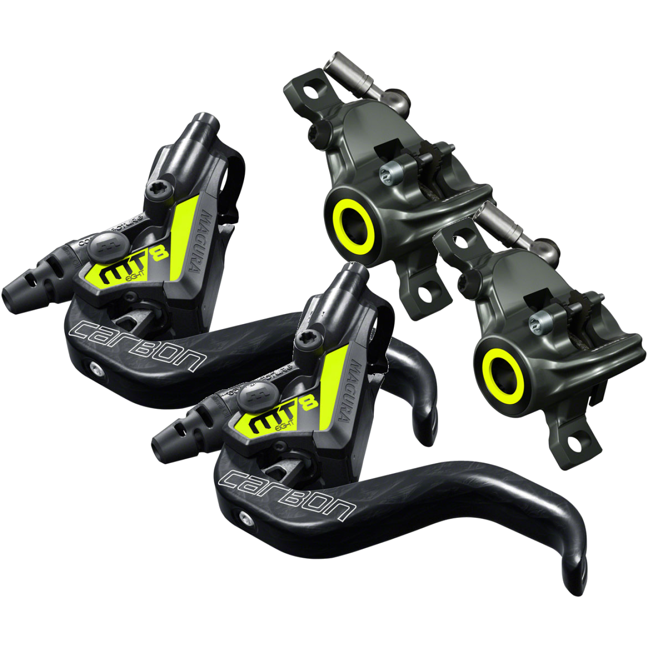 Magura MT8 SL Disc Brakes and Levers - Front & Rear, Post Mount, Pack of 2