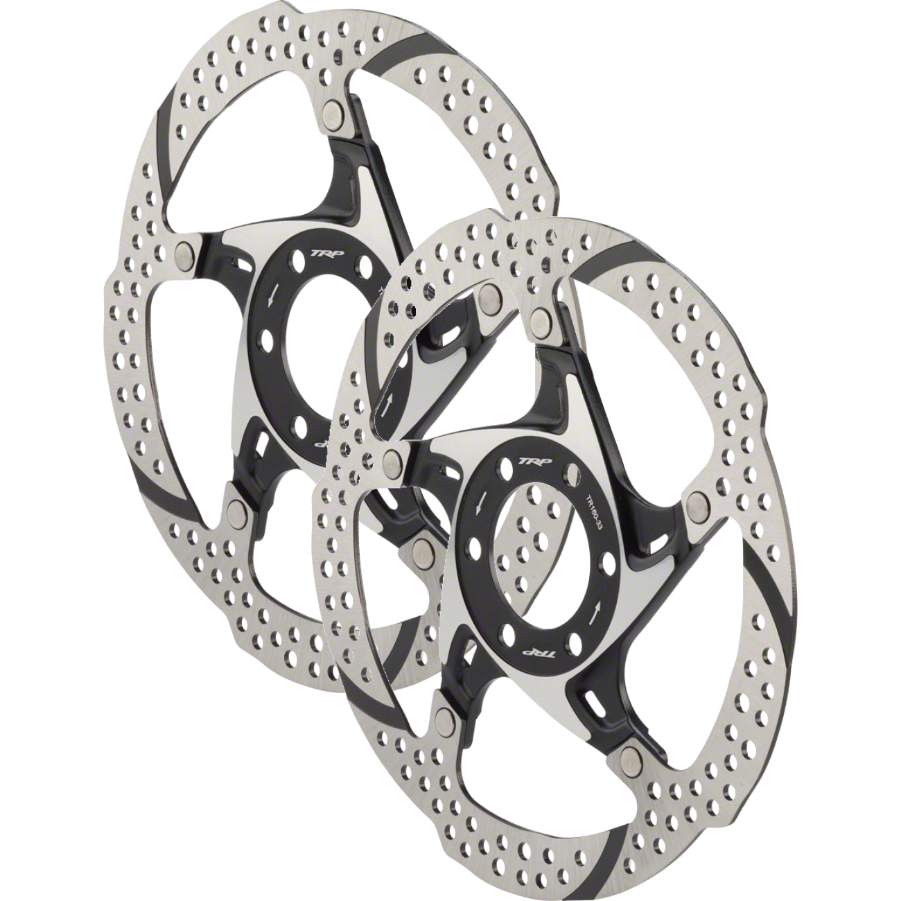 2 Pack TRP 33 180mm Heat Dispersion 6-Bolt Disc Brake Rotor: 2pc Silver & Black