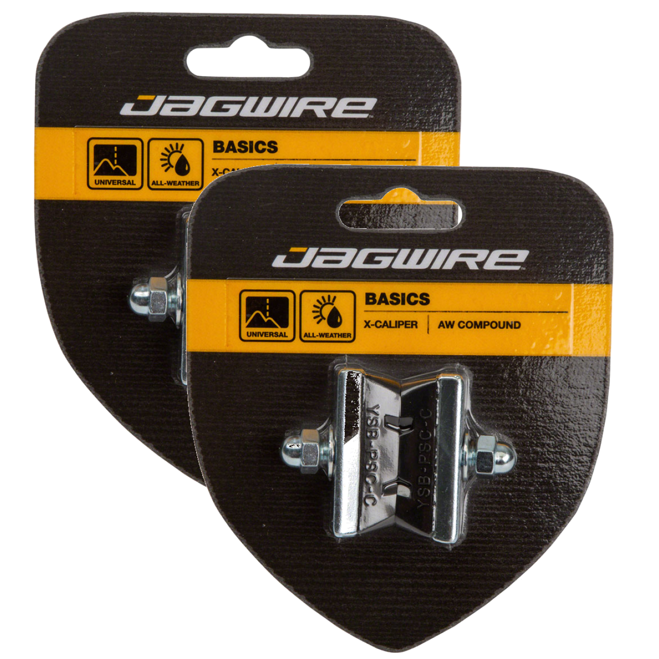 Pack of 2 Jagwire Basics X-Caliper Brake Pads - Threaded, Black, Pair
