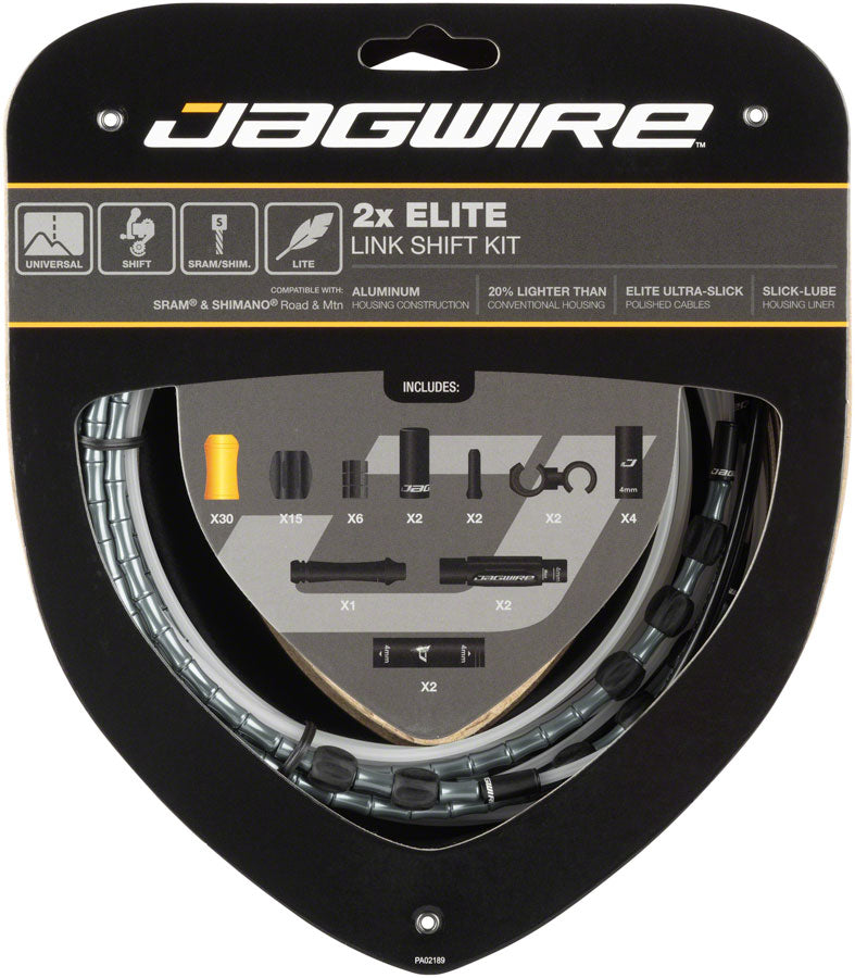 Jagwire 2x Elite Link Shift Cable Kit SRAM/Shimano UltraSlick Cables Ltd. Gray