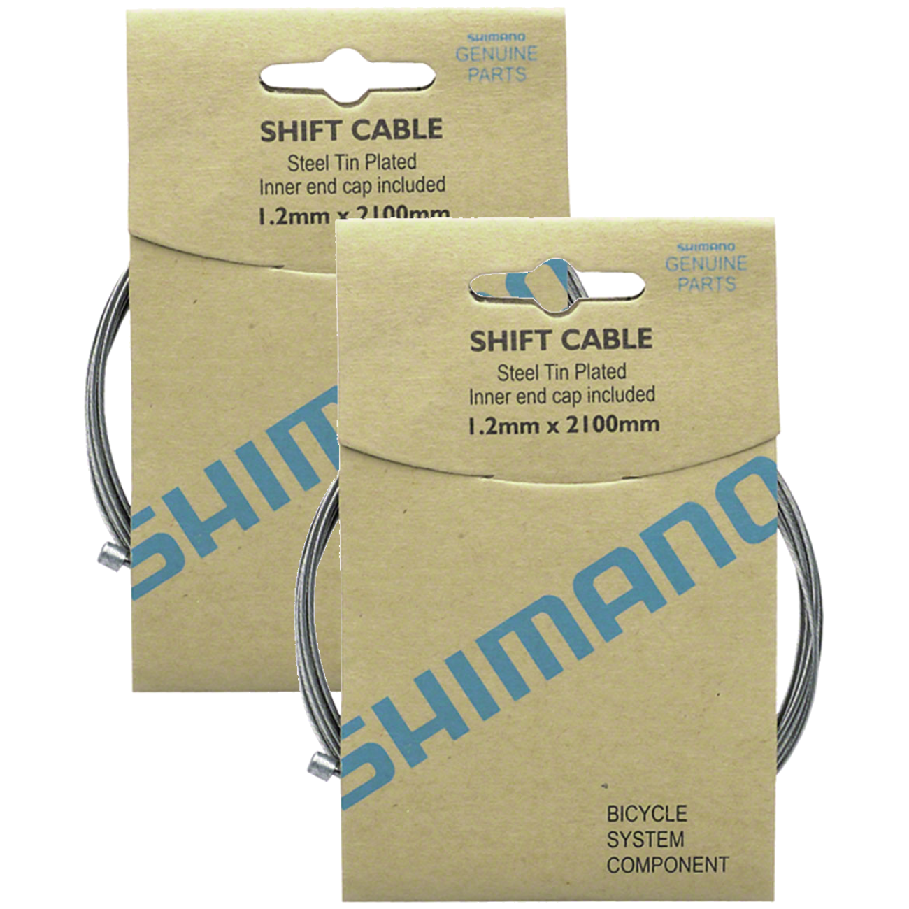 2 Boxes of 10, Shimano Zinc Derailleur Galvanized Cables 1.2 x 2100mm