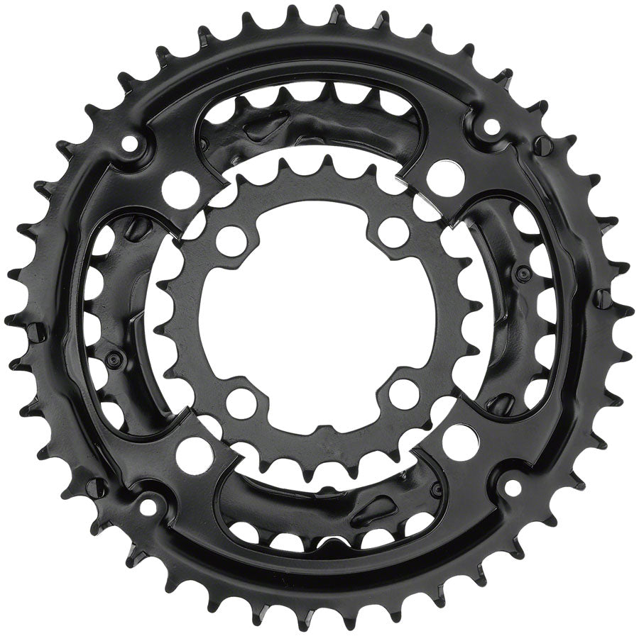 Samox 310ASS Chainring Set - 40/30/22t, 96/64 BCD, Aluminum Outer Ring, Steel Middle/Inner Ring, Black