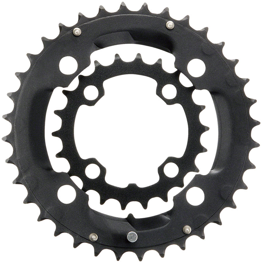 Samox 231AS Chainring Set - 36/22t, 104/64 BCD, Aluminum Outer Ring/Steel Inner Ring, Black