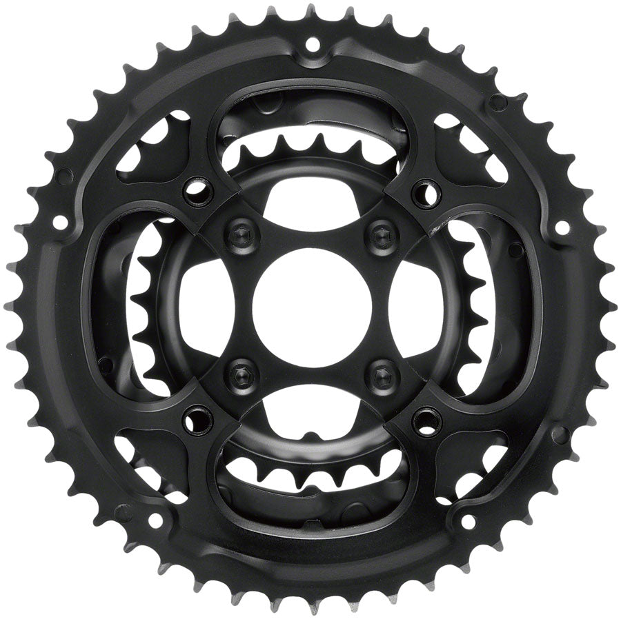 Samox 317SSS Chainring Set - 48/38/28t, 104/Riveted BCD, Steel Rings, Black