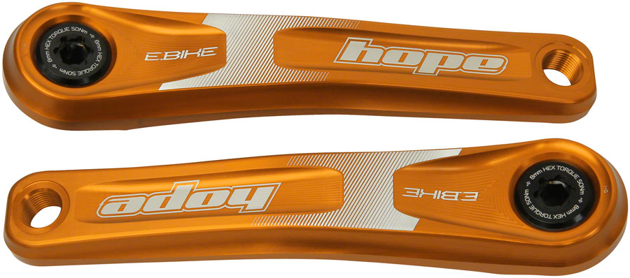 Hope Ebike Crank Arm Set - 165mm, ISIS, Standard Offset, Orange