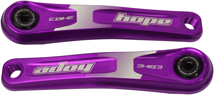 Hope Ebike Crank Arm Set - 155mm, ISIS, Standard Offset, Purple