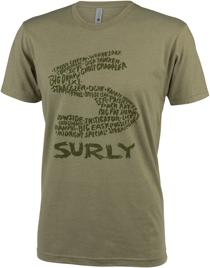 Surly Steel Consortium Men's T-Shirt - Light Olive, Small