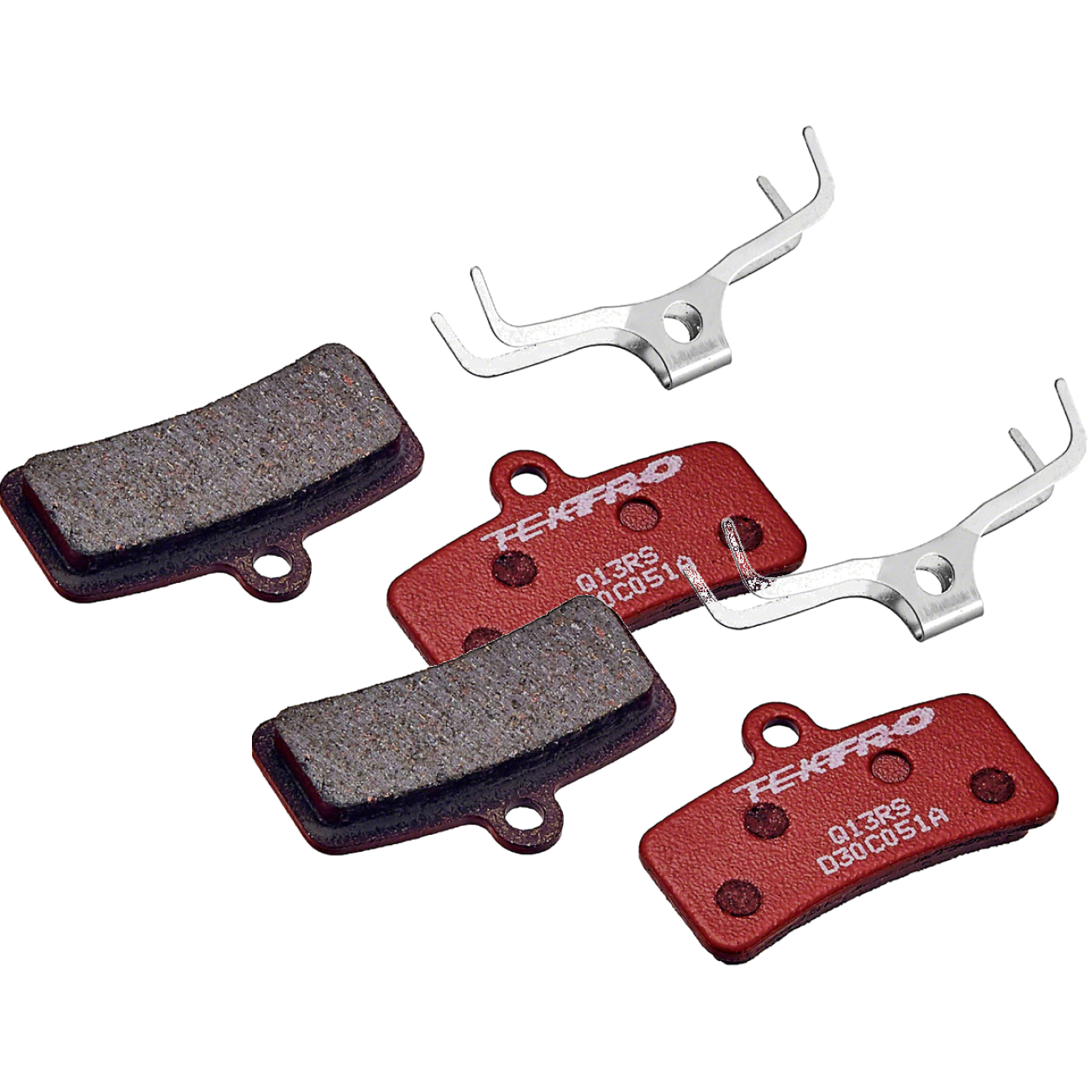 Pack of 2 Tektro Q13RS Disc Brake Pad - Resin, For 4-Piston Brake Calipers, Red