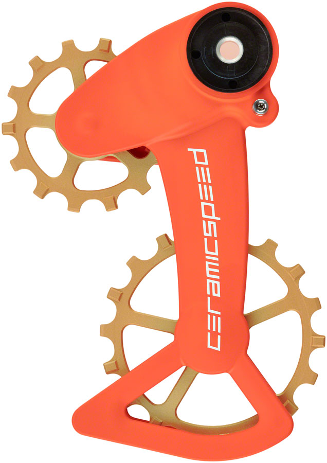 CeramicSpeed OSPW X Pulley Wheel System for SRAM Eagle AXS - Coated Races, Alloy Pulley, Carbon Cage, Orange/Bronze