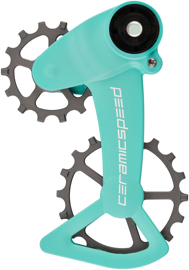 CeramicSpeed OSPW X Pulley Wheel System for SRAM Eagle AXS - Coated Races, Alloy Pulley, Carbon Cage, Turquoise/Silver