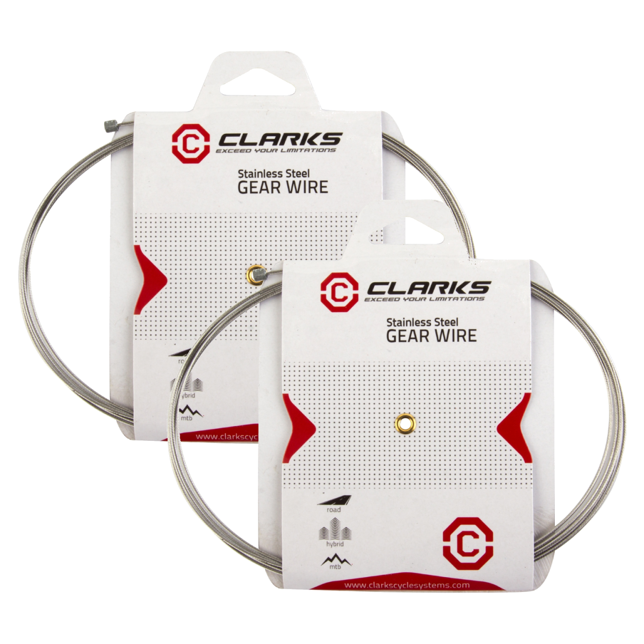 Pack of 2 Clarks Stainless Steel Gear Wire Front or rear 2275mm 1.1mm Silver