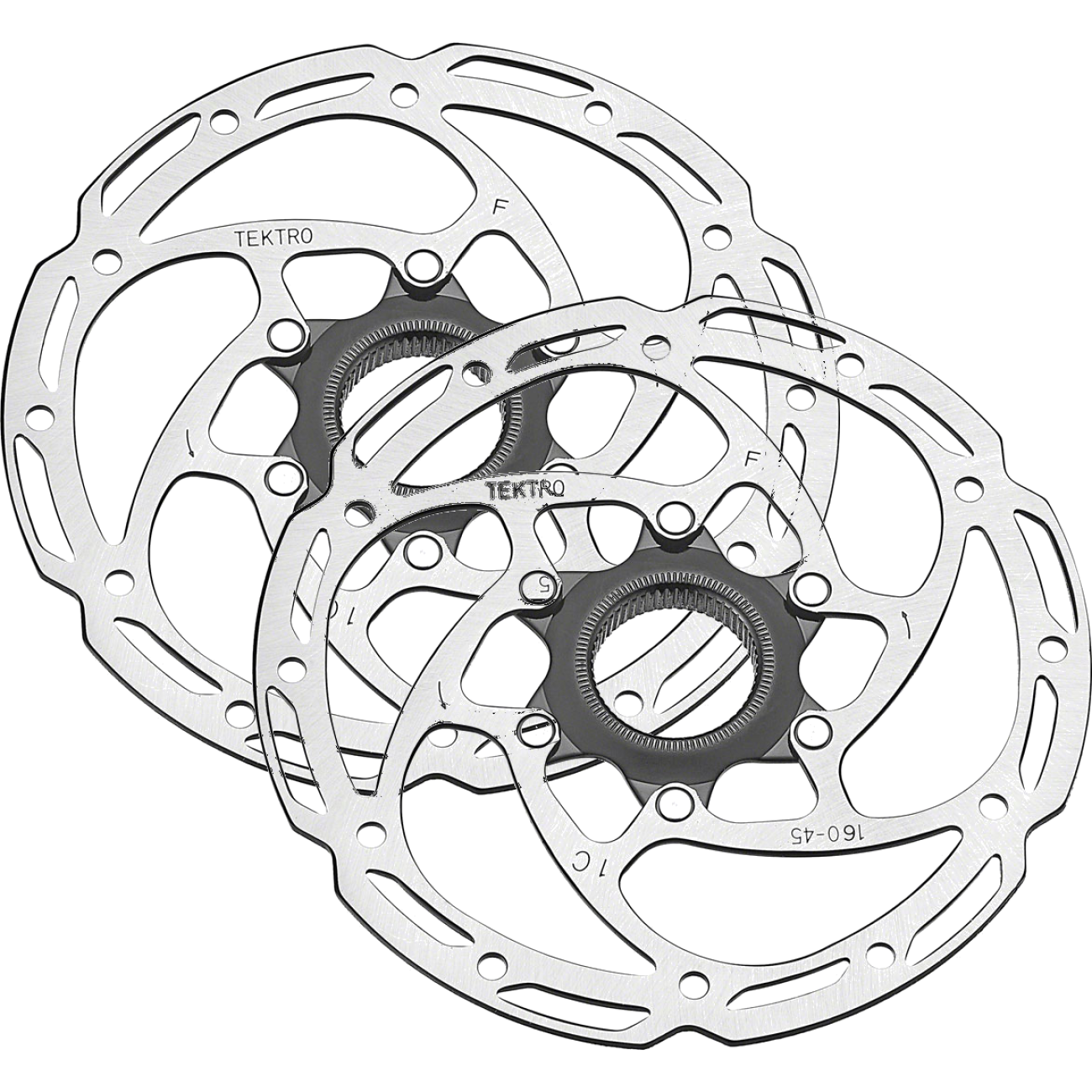 2 Pack Tektro TR160-45 Disc Brake Rotor - 160mm, Center-Lock, 2.3mm Thickness
