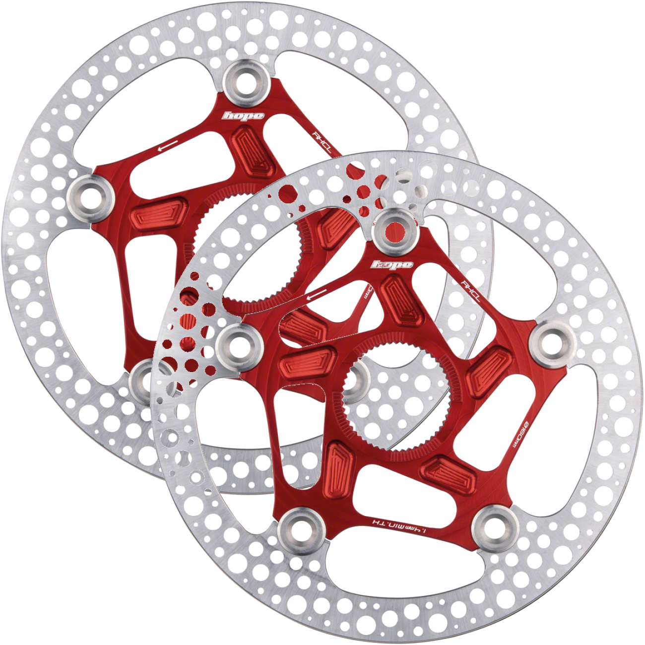 Pack of 2 Hope RX Disc Rotor - 140mm, Center-Lock, Red