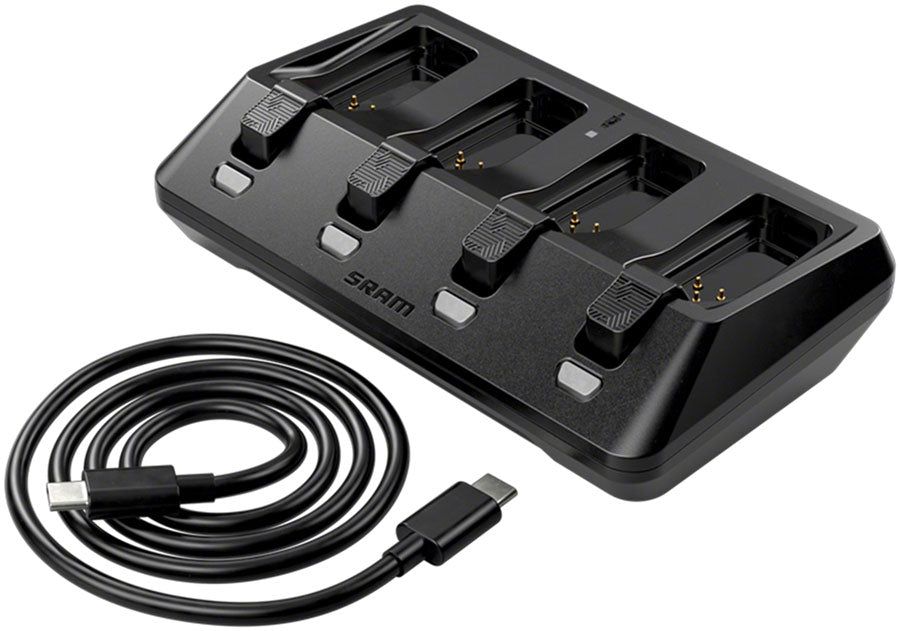 SRAM AXS 4-Port Battery Charger - Compatible with AXS Batteries used on SRAM, eTap, and RockShox AXS Components (Battery