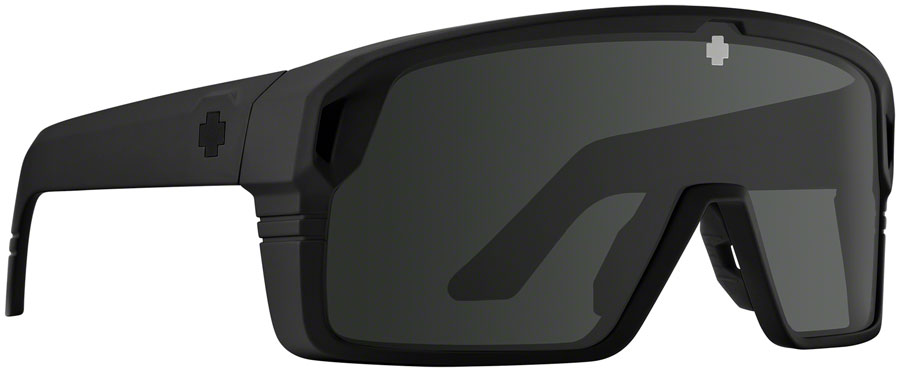 SPY+ Monolith Sunglasses Matte Blk Happy Gray Green w/ Blk Spectra Mirror Lenses
