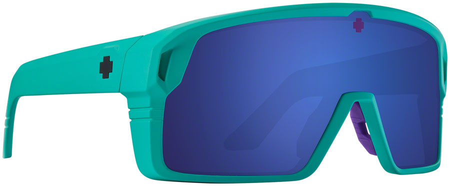 SPY+ Monolith Sunglasses - Matte Teal, Happy Gray Green with Dark Blue Spectra Mirror Lenses