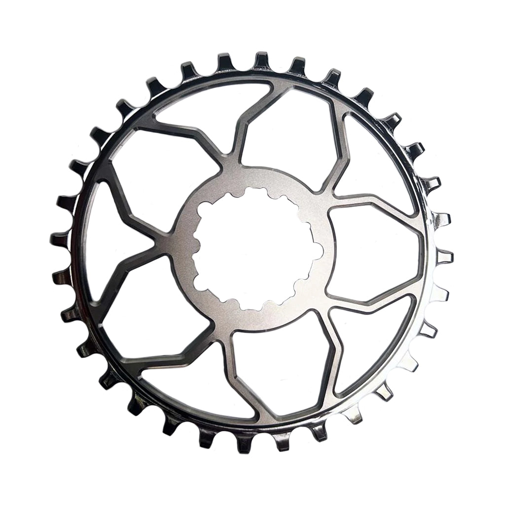 5Dev Titanium 3-Bolt Chainring, 3mm Offset, 32T, Raw/Silver