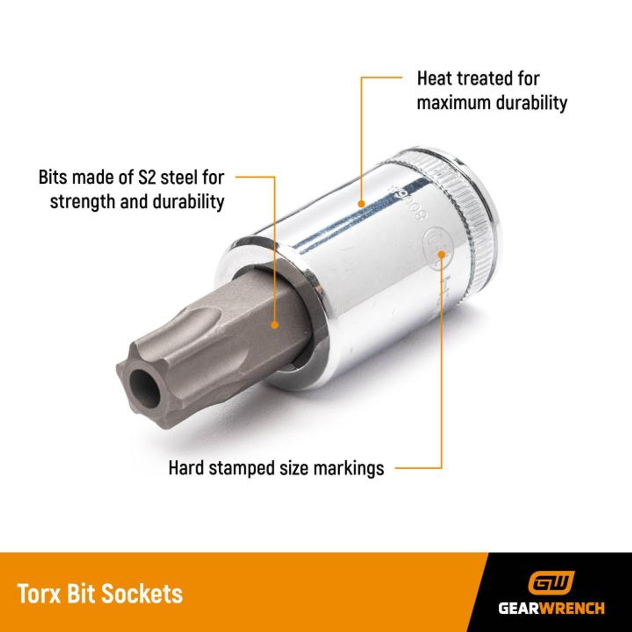 Gearwrench 1/4" Drive 2 Pc Torx Tamper Socket (80185) - Image 2