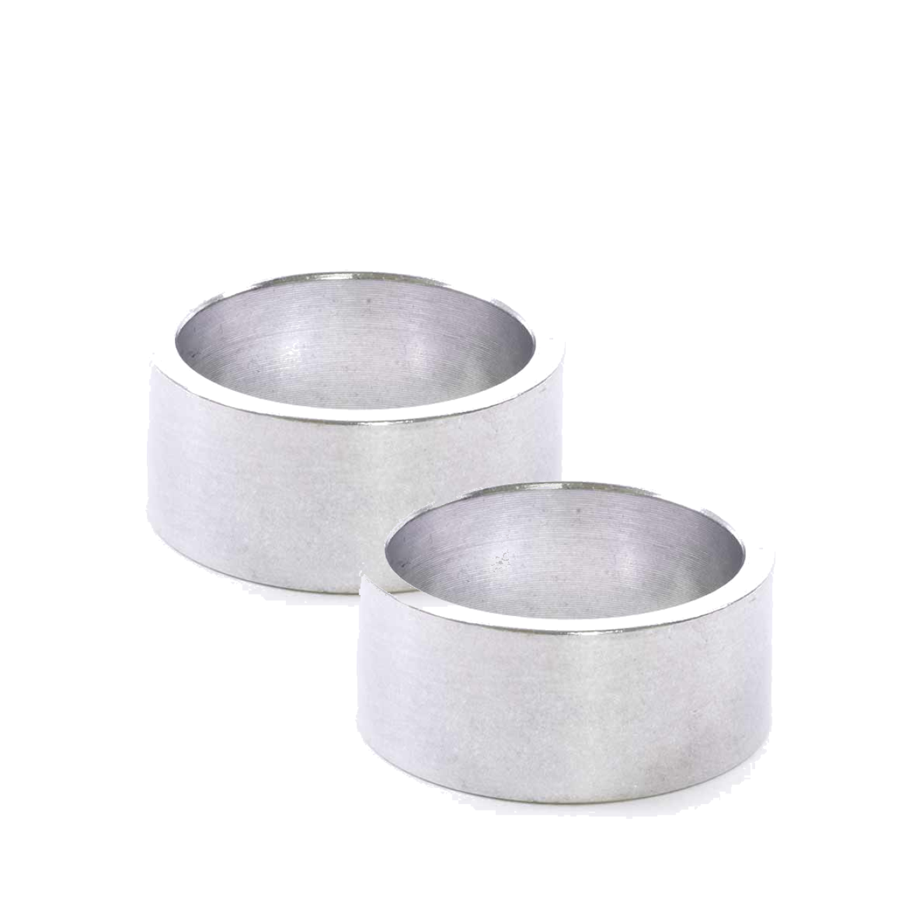 Pack of 2 Wheels Manufacturing Aluminum Headset Spacer - 1-1/8", 15mm, Silver