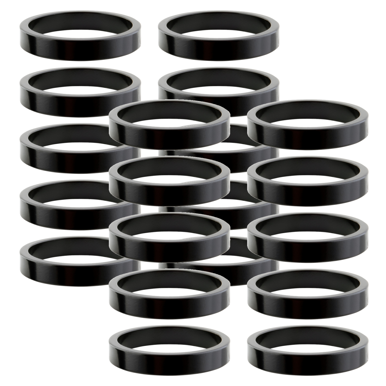 Pack of 2 Origin8 Alloy Headset Spacers 1` x 5mm Spacer Black