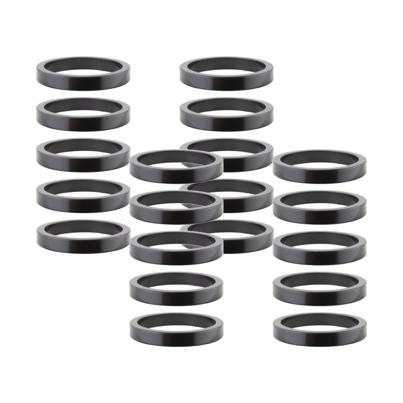Pack of 2 Origin8 Alloy Headset Spacers 1-1/8` x 5mm Spacer Black