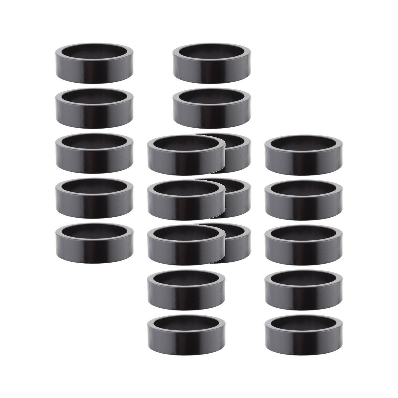 Pack of 2 Origin8 Alloy Headset Spacers 1-1/8` x 10mm Spacer Black
