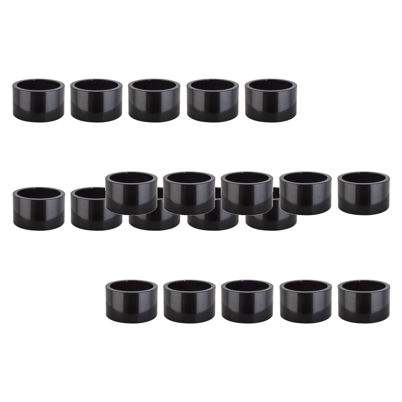 Pack of 2 Origin8 Alloy Headset Spacers 1-1/8` x 20mm Spacer Black