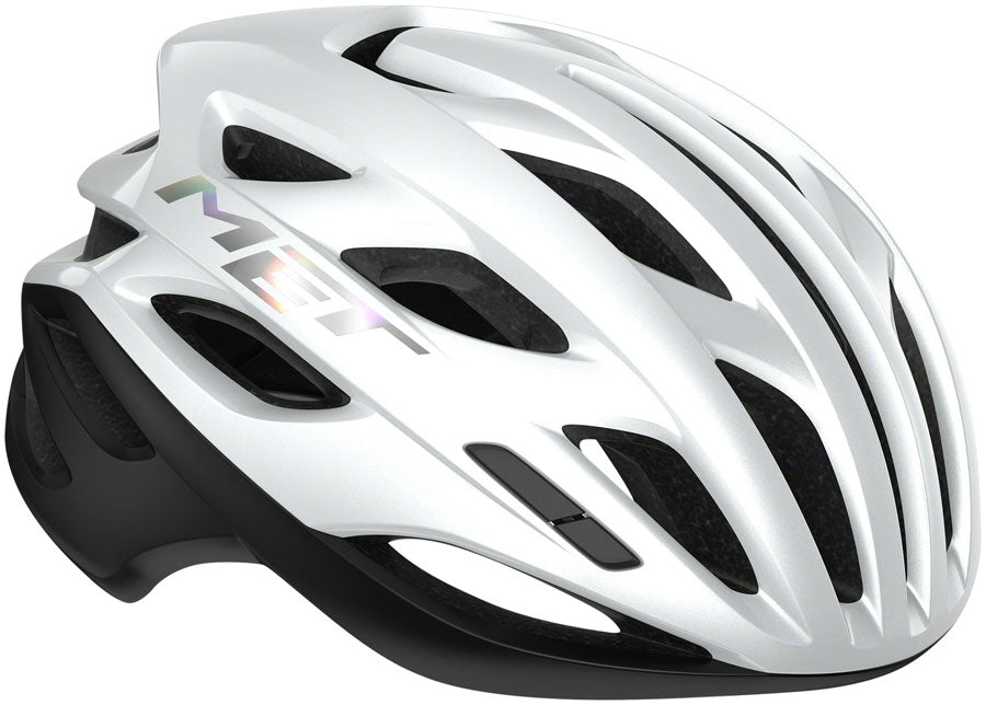 Road Bike Helmet MET Estro MIPS In-Mold Safe-T Upsilon Fit White Holographic Glossy Large