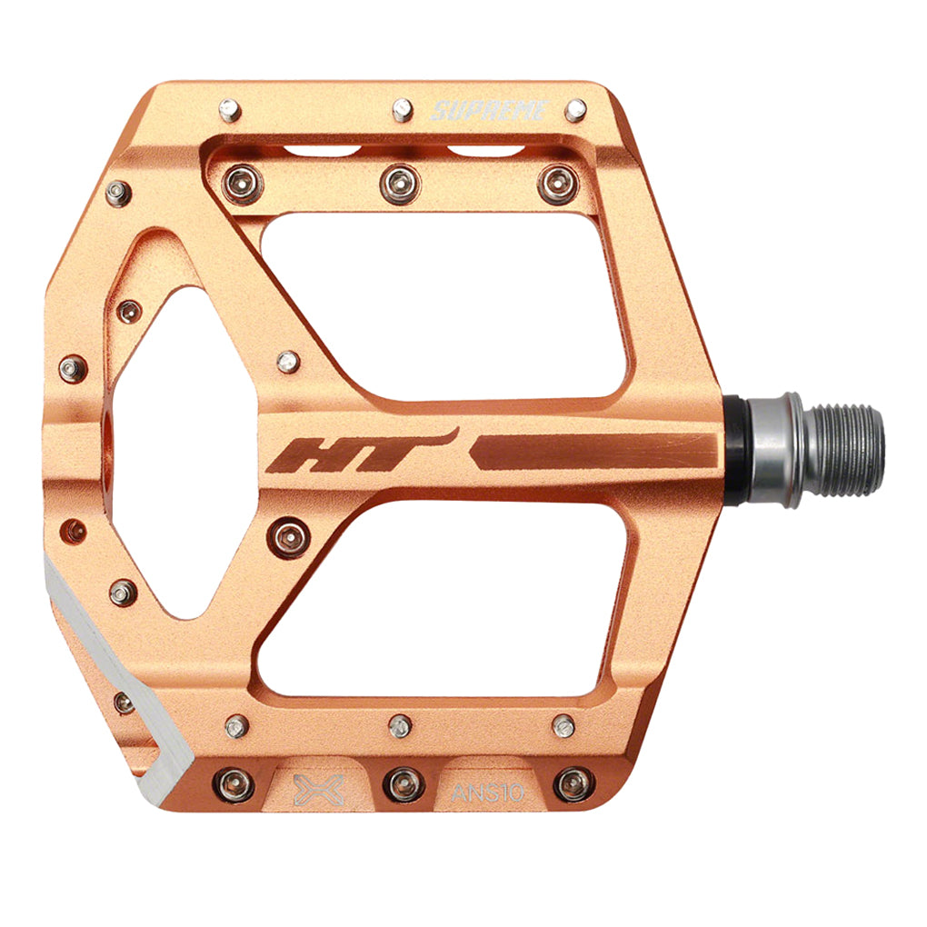 HT ANS10 Platform Pedals 9/16" Axle Aluminum Body 20 Replaceable Pins Rose Gold