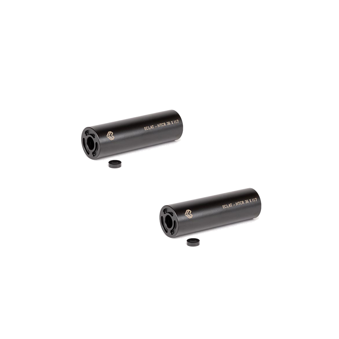 Pack of 2 Eclat Dura Peg - 4.6" Length, 14mm With 3/8" Adaptor, Black