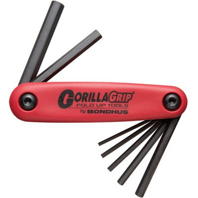 Bondhus 12587 GorillaGrip Set of 7 Hex Fold-up Keys, sizes 2-8mm