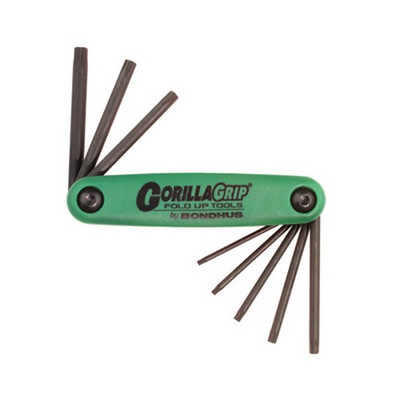 Bondhus 12632 GorillaGrip, Set of 8 Star Hex Fold-up Keys, Sizes T6-T25