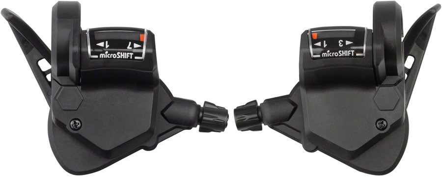 microSHIFT TS38 Thumb-Tap Shifter Set - 7 Speed Triple Optical
