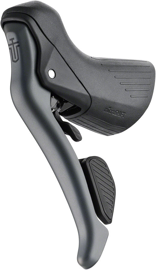 microSHIFT Sword Left Drop Bar Shifter/Brake Lever - Double, Sword Compatible, Gray, Version B