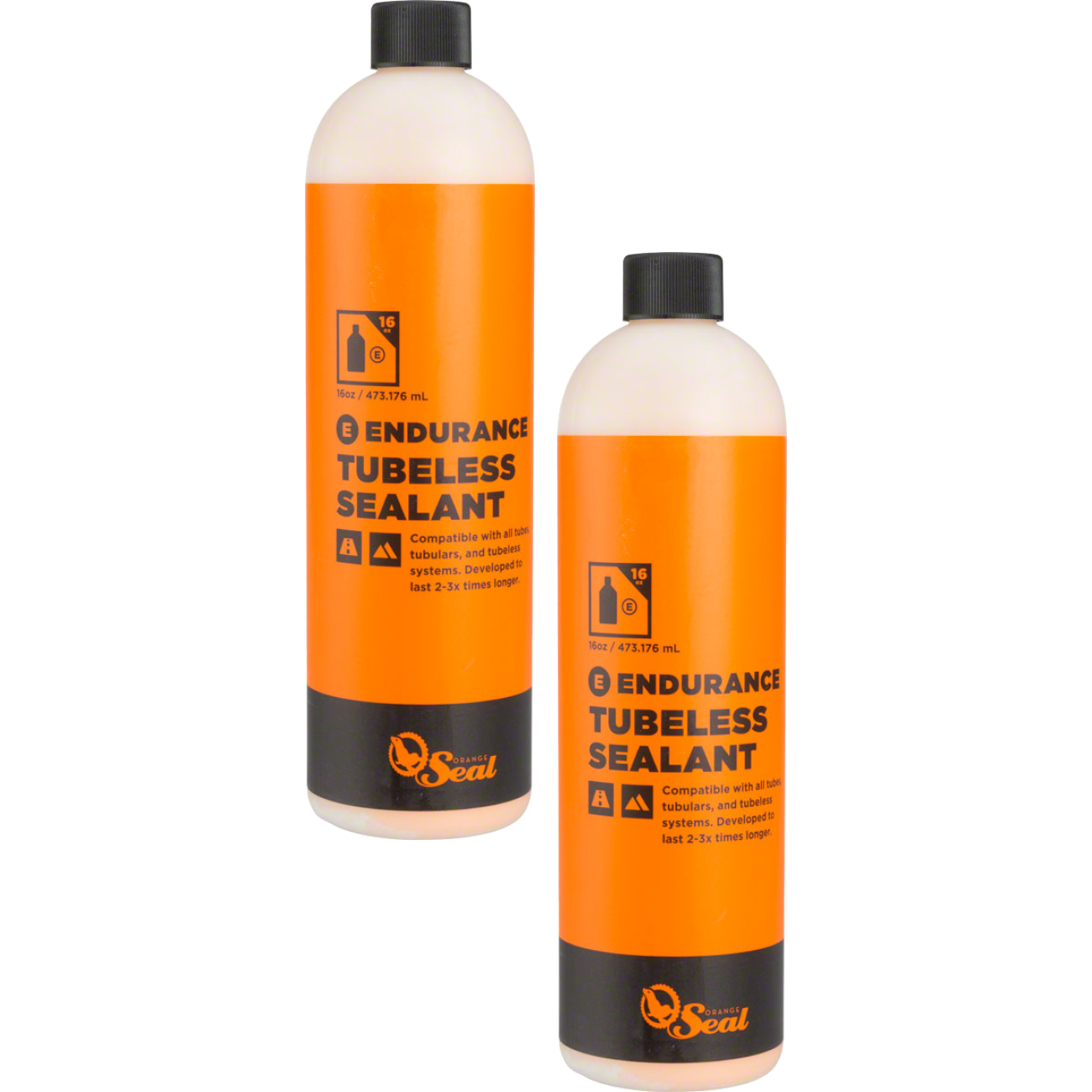 Pack of 2 Orange Seal Endurance Tubeless Tire Sealant Refill - 16oz