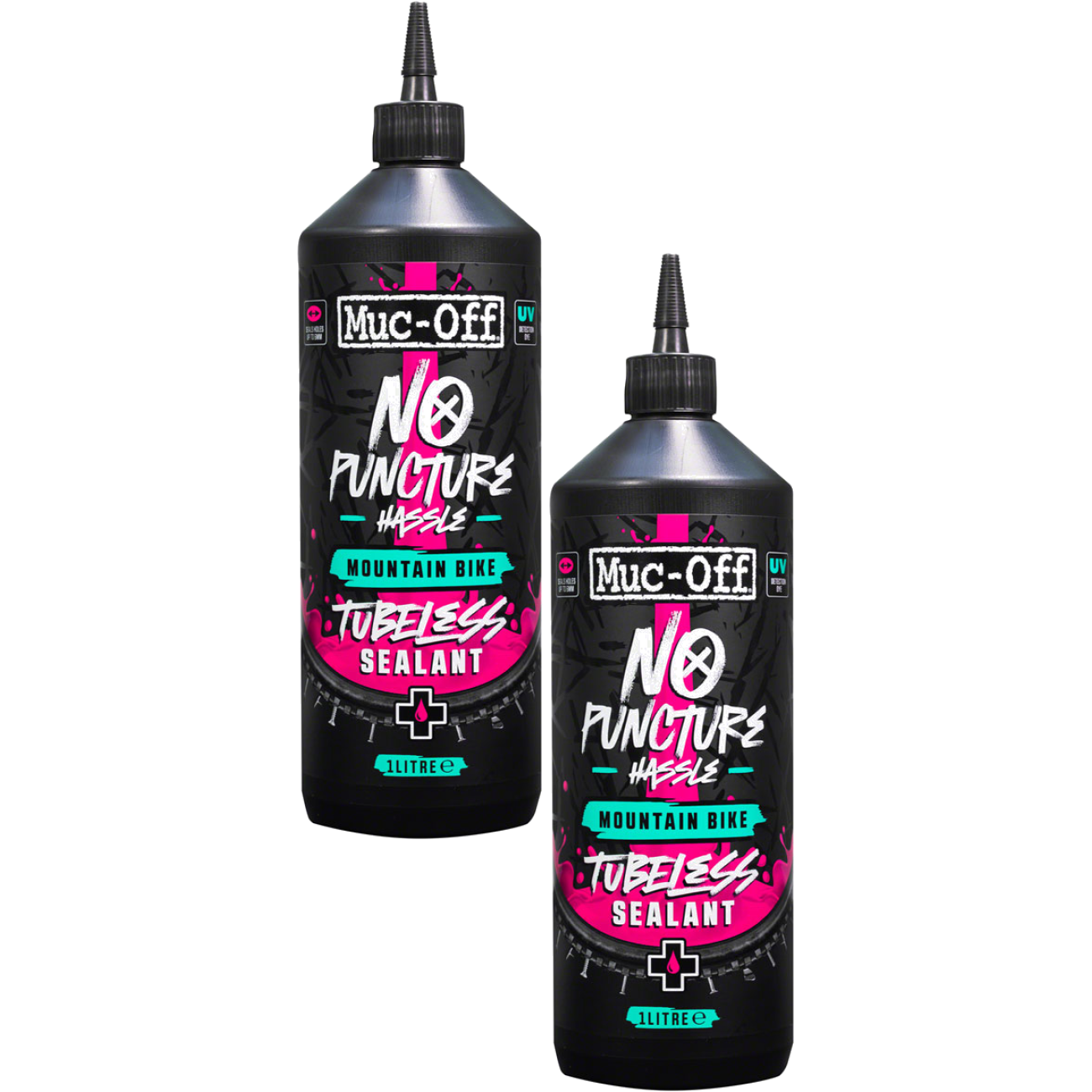 Pack of 2 Muc-Off No Puncture Hassle Tubeless Tire Sealant - 1L Bottle