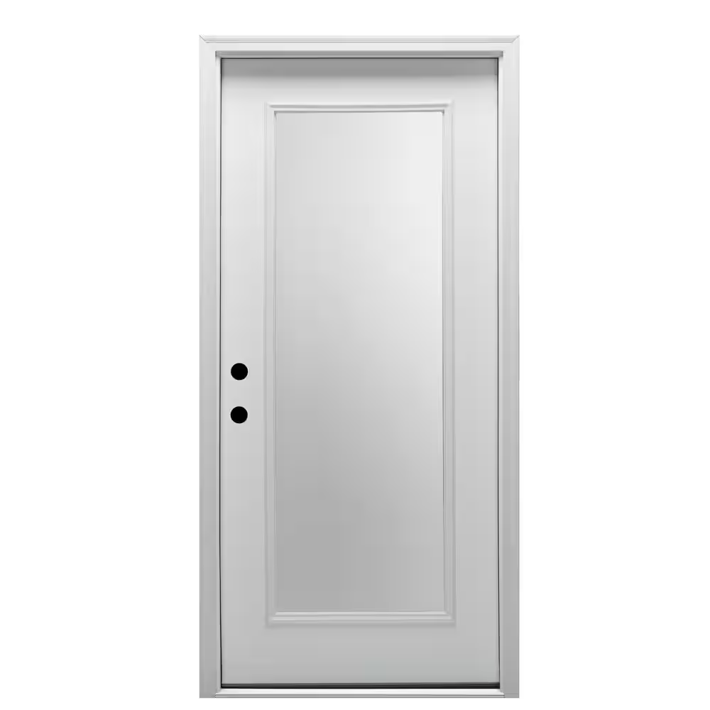 MMI Door 30 in. x 80 in. Right-Hand Inswing Full Lite Clear Classic Primed Steel Prehung Front Door