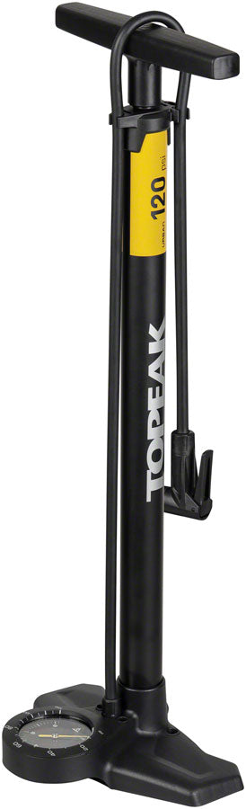 Topeak Joeblow Urban Ex Floor Pump - Steel Barrel / Plastic Base, 3.5" Base Mount Gauge, 120 Psi /8 Bar, Smarthead,