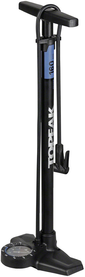 Topeak Joeblow Roadie Ex Floor Pump - Steel Barrel / Plastic Base, 3.5" Base Mount Gauge, 160 Psi /11 Bar, Smarthead,