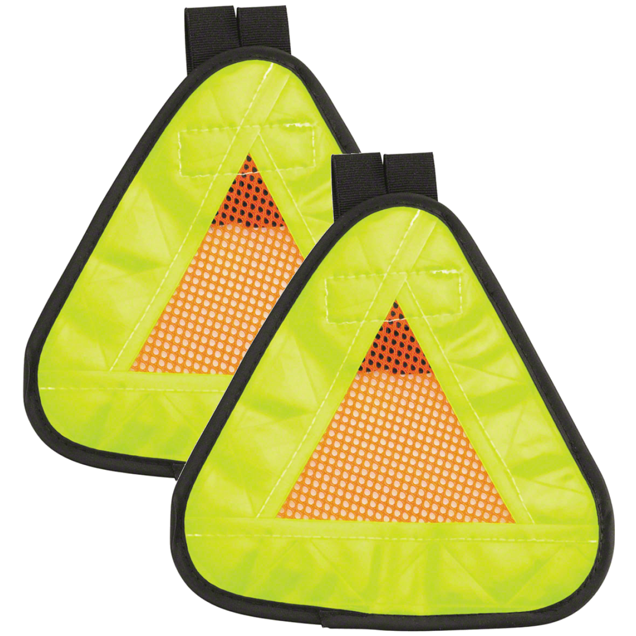 Pack of 2 Aardvark Reflective Triangle Yield Symbol 7x7" | Velcro Strap Included
