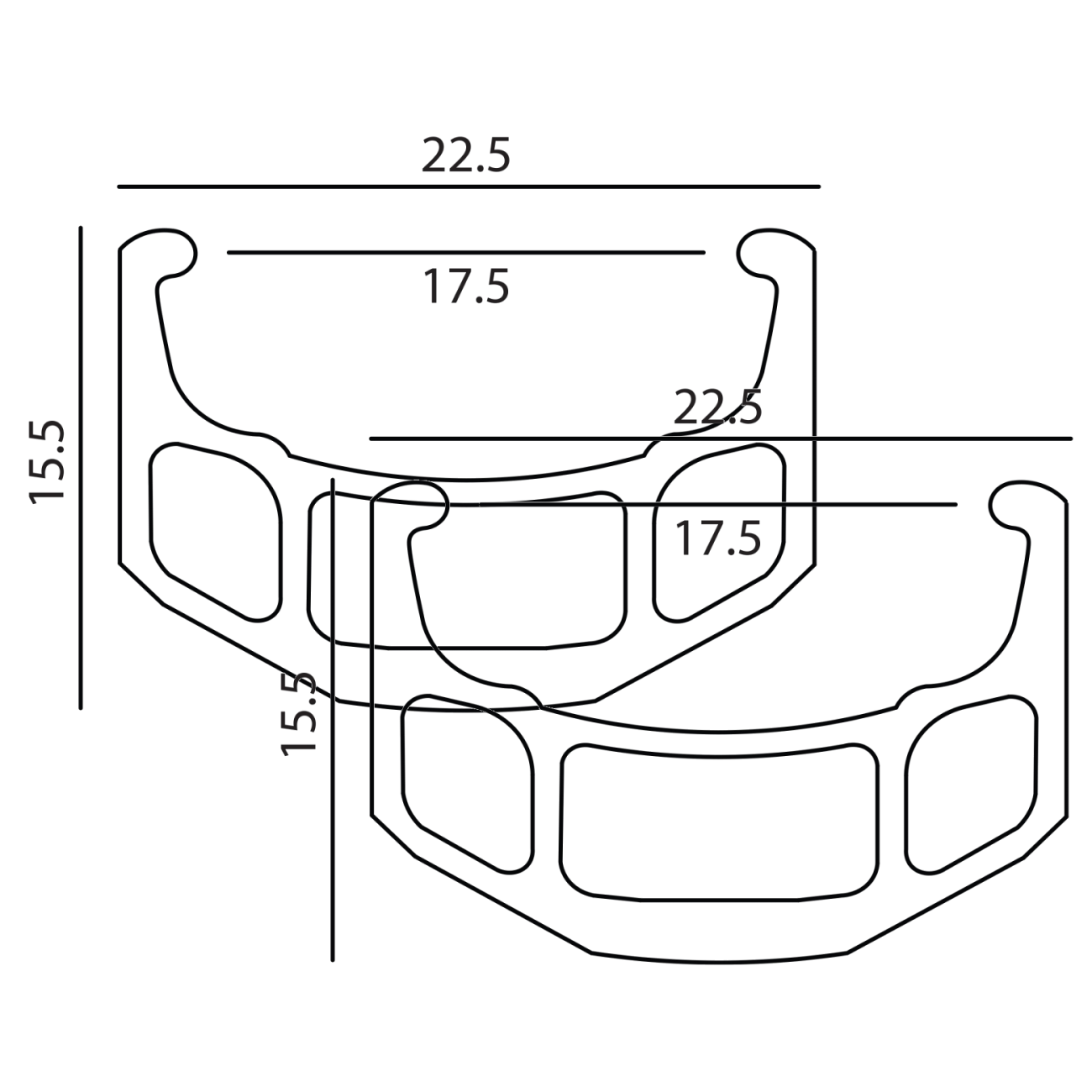 Pack of 2 CR-18 Sun Ringle 20in CR-18 Black 36