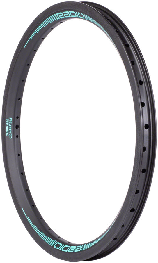 Radio Raceline Solar Carbon Rim - 20", 36h, Black/Teal, Front