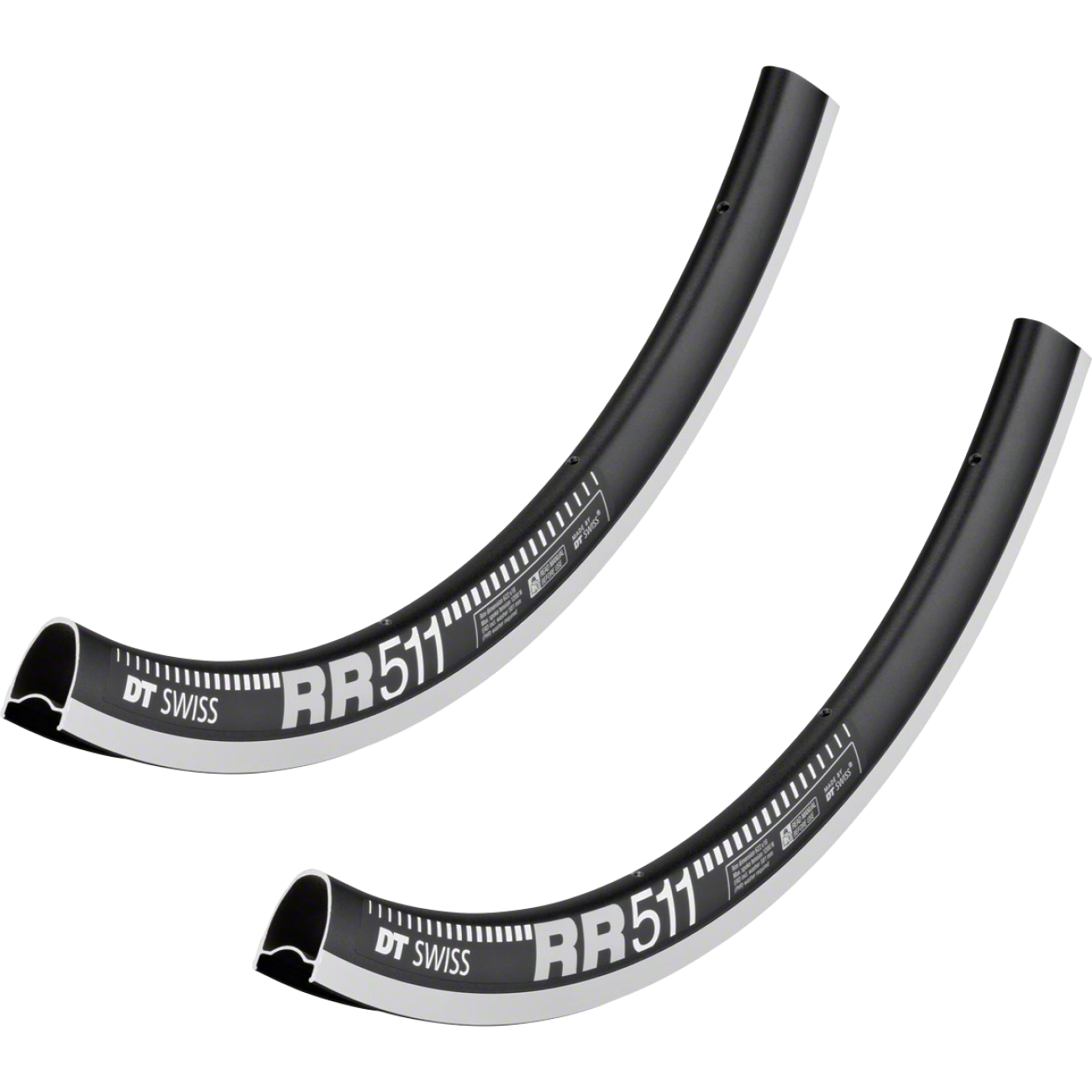 2 Pack DT Swiss RR 511 700c Tubeless Ready Road Rim 32h Black Squorx Nipples Rim