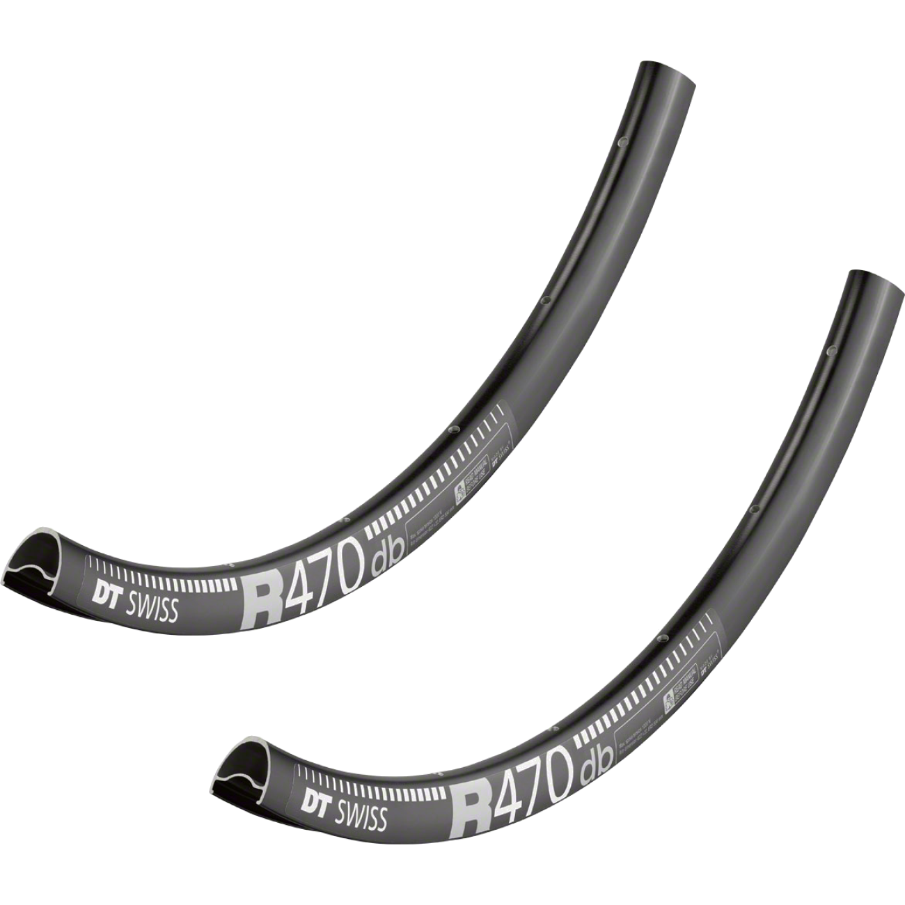 2 Pack DT Swiss R 470 700c Tubeless Ready Road Disc Rim 24h Black Aluminum Alloy